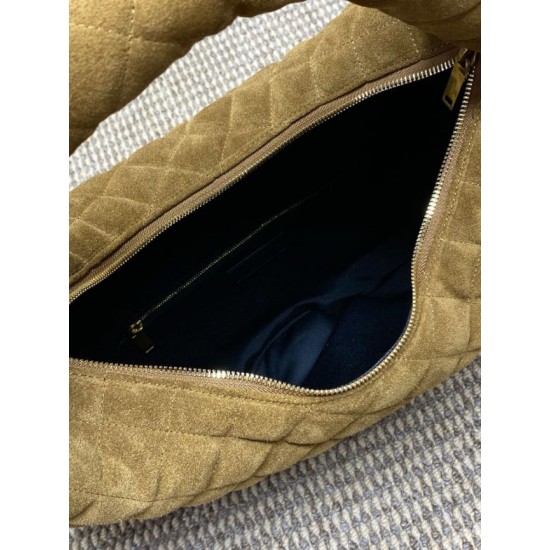 Best Replica YSL Saint Laurent Icare hobo quilted Bag Suede Brown Clone Sale
