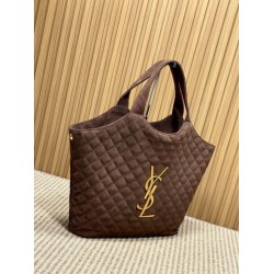 Best Replica YSL Saint Laurent Icare Suede Tote Bag in Brown Knockoff