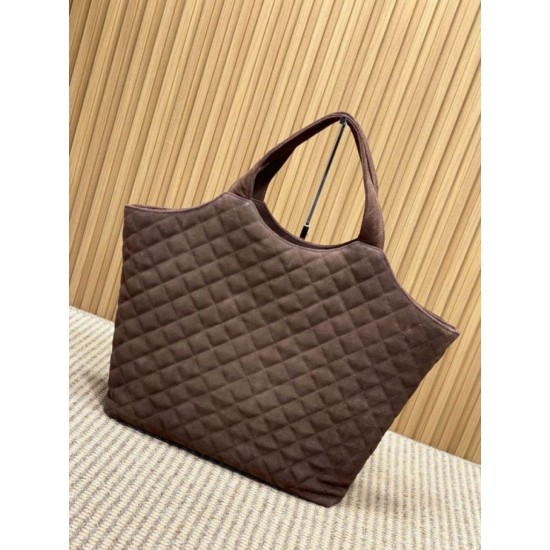 Best Replica YSL Saint Laurent Icare Suede Tote Bag in Brown Knockoff