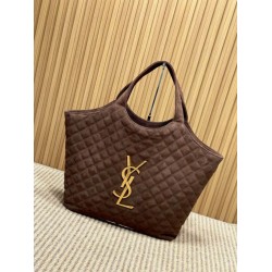 Best Replica YSL Saint Laurent Icare Suede Tote Bag in Brown Knockoff