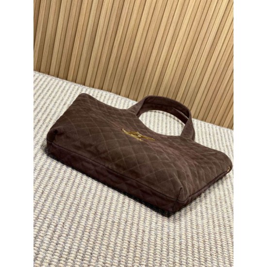Best Replica YSL Saint Laurent Icare Suede Tote Bag in Brown Knockoff