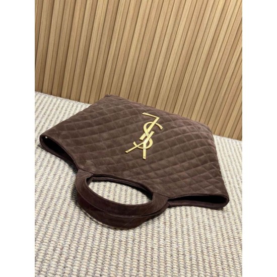 Best Replica YSL Saint Laurent Icare Suede Tote Bag in Brown Knockoff