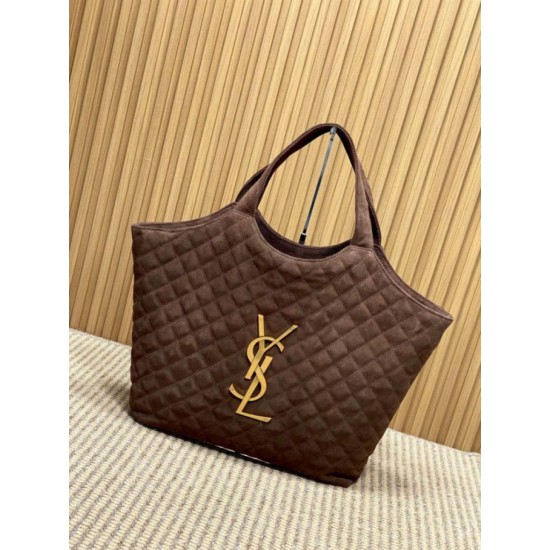 Best Replica YSL Saint Laurent Icare Suede Tote Bag in Brown Knockoff