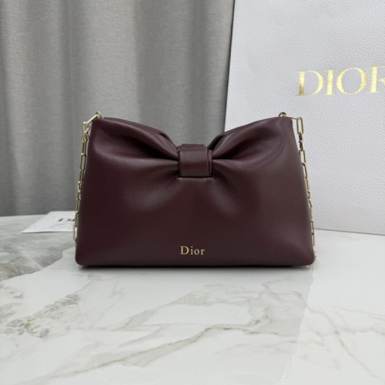 Best Replica Dior Bow Small/Medium Shoulder Bag in Gold Finish in Coffee Knockoff