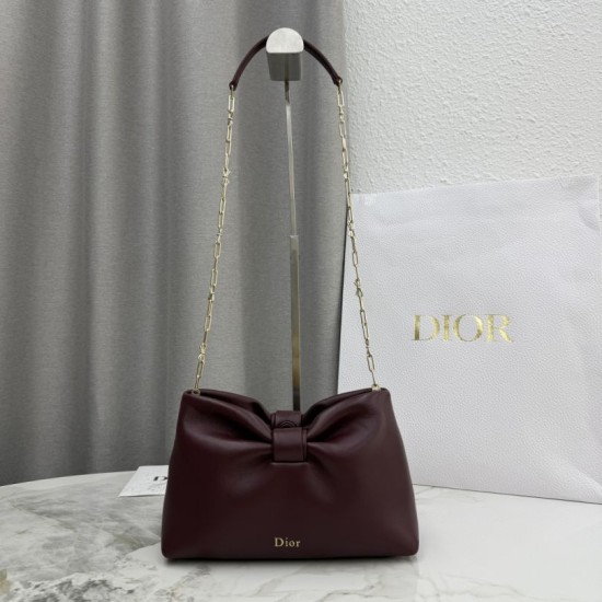 Best Replica Dior Bow Small/Medium Shoulder Bag in Gold Finish in Coffee Knockoff