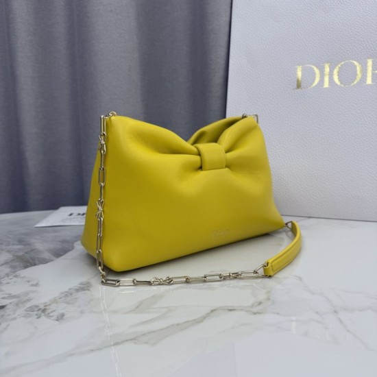 Best Replica Dior Bow Small/Medium Shoulder Bag in Gold Finish in Yellow Knockoff