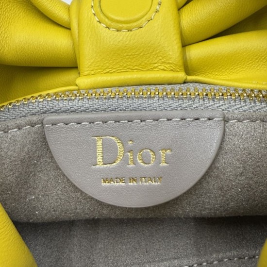 Best Replica Dior Bow Small/Medium Shoulder Bag in Gold Finish in Yellow Knockoff