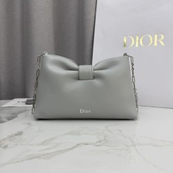 Best Replica Dior Bow Small/Medium Shoulder Bag in Gold Finish in Grey Knockoff