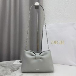 Best Replica Dior Bow Small/Medium Shoulder Bag in Gold Finish in Grey Knockoff