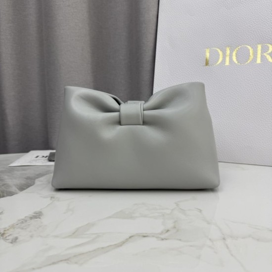 Best Replica Dior Bow Small/Medium Shoulder Bag in Gold Finish in Grey Knockoff