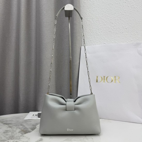 Best Replica Dior Bow Small/Medium Shoulder Bag in Gold Finish in Grey Knockoff
