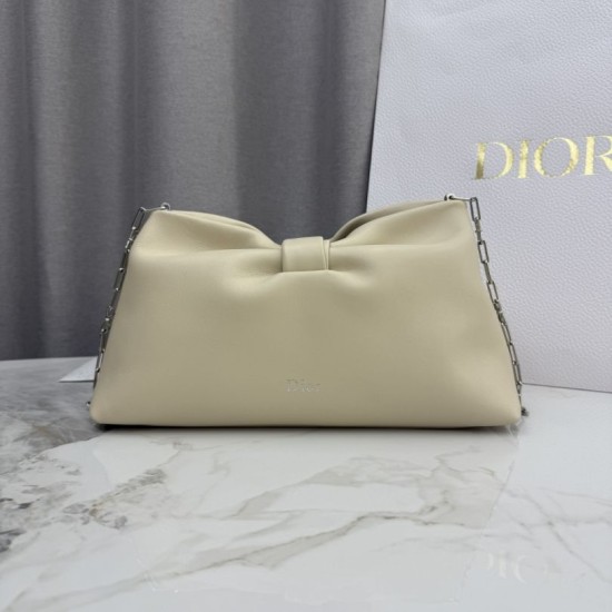 Best Replica Dior Bow Small/Medium Shoulder Bag in Light Beige Stainless Steel Knockoff