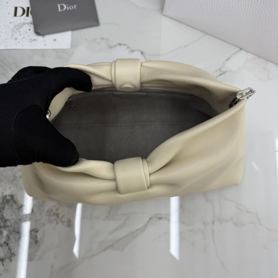 Best Replica Dior Bow Small/Medium Shoulder Bag in Light Beige Stainless Steel Knockoff