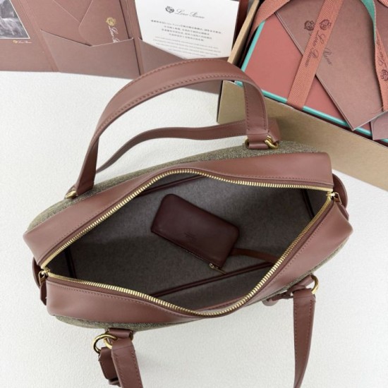 Best Replica Loro Piana Needle Bag in Caramel Sage Knockoff