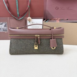 Best Replica Loro Piana Extra Clutch Bag L29 in Caramel Sage Knockoff