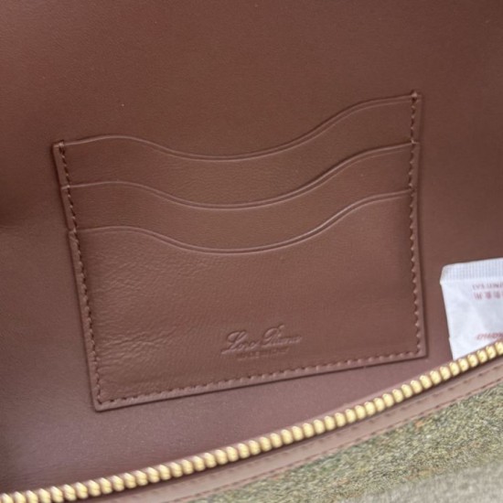 Best Replica Loro Piana Extra Clutch Bag L29 in Caramel Sage Knockoff