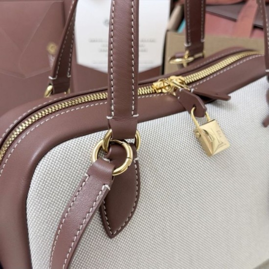 Best Replica Loro Piana Needle Bag Small/Medium Caramel Canvas Knockoff