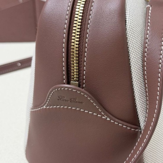 Best Replica Loro Piana Needle Bag Small/Medium Caramel Canvas Knockoff