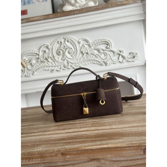 Best Replica Loro Piana Extra Bag 23 Top Handle Crossbody Bag Dark Brown Knockoff