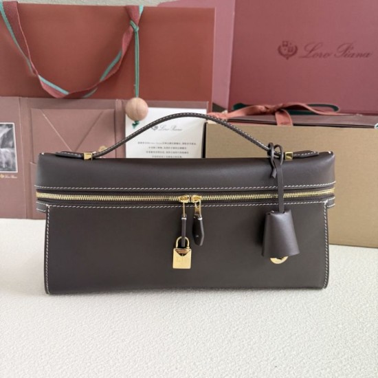 Best Replica Loro Piana Extra Clutch Bag L29 Coffee Knockoff