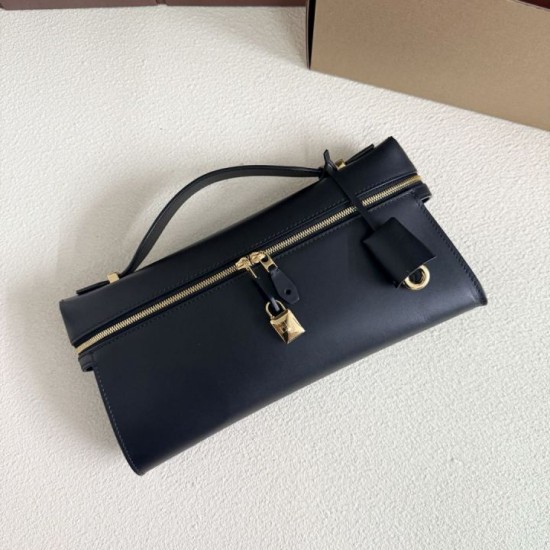 AAAAA Fake Loro Piana Extra Clutch Bag L29 Black Dupe Best Replica Loro Piana Extra Clutch Bag L29 Black Knockoff