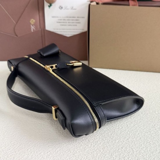 AAAAA Fake Loro Piana Extra Clutch Bag L29 Black Dupe Best Replica Loro Piana Extra Clutch Bag L29 Black Knockoff