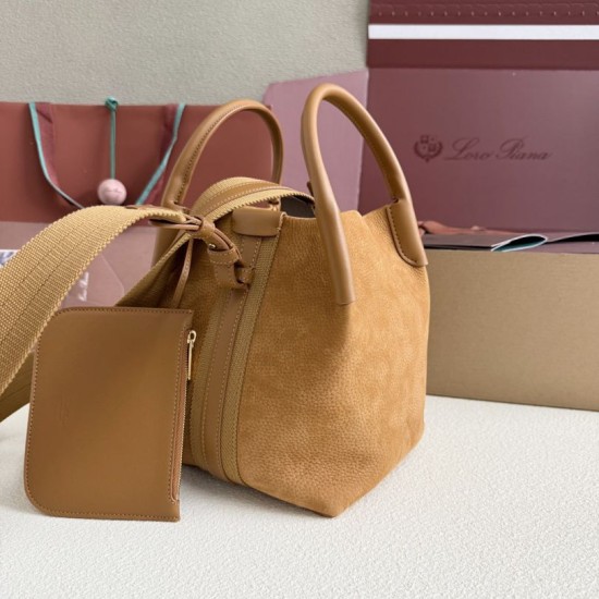 Best Replica Loro Piana Bale Bucket Bag Small/Medium Brown Knockoff