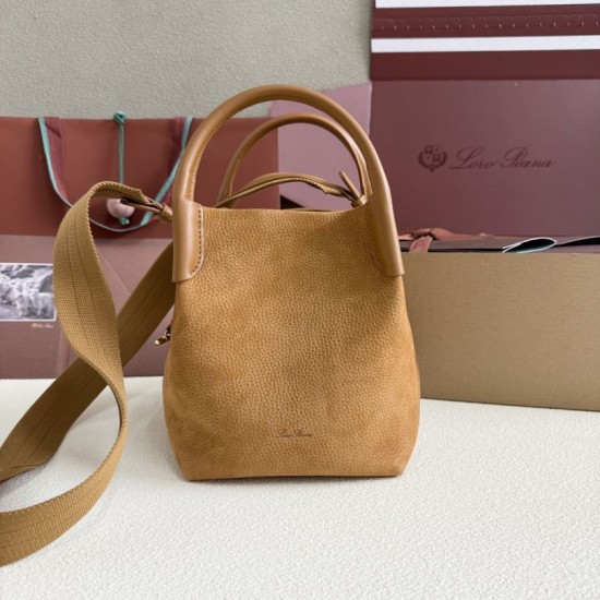 Best Replica Loro Piana Bale Bucket Bag Small/Medium Brown Knockoff