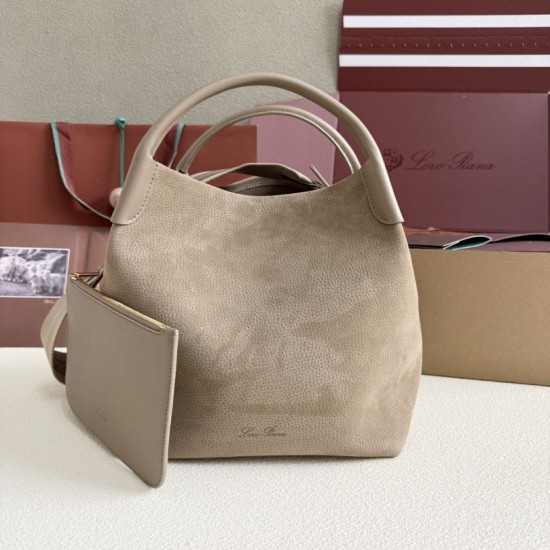 Best Replica Loro Piana Bale Bucket Bag Small/Medium Grey Knockoff