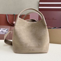 Best Replica Loro Piana Bale Bucket Bag Small/Medium Grey Knockoff