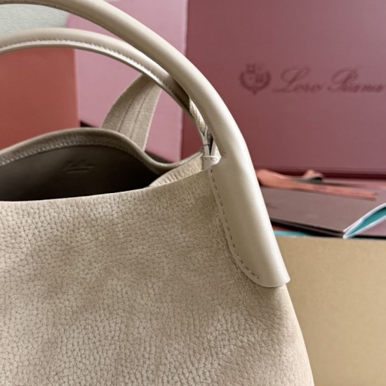 Best Replica Loro Piana Bale Bucket Bag Small/Medium Grey Knockoff