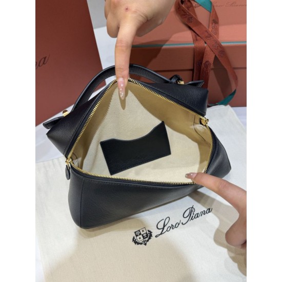 Best Replica Loro Piana Bale Extra 23 Bag Solid Black Knockoff