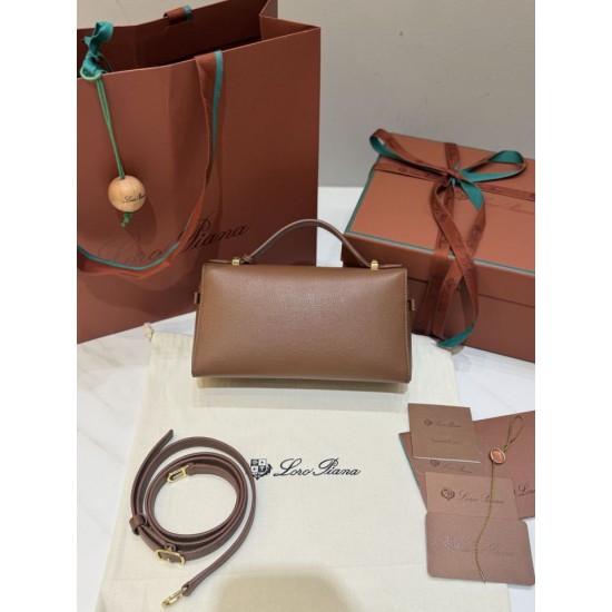 Best Replica Loro Piana Bale Extra 23 Bag Solid Brown Knockoff