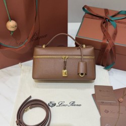 Best Replica Loro Piana Bale Extra 23 Bag Solid Brown Knockoff