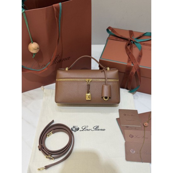 Best Replica Loro Piana Bale Extra 23 Bag Solid Brown Knockoff