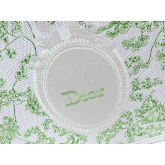 Best Replica Dior Book Tote Bag Small/Medium/Large with Shoulder Strap Multicolored Toile de Jouy Embroidery Green Knockoff