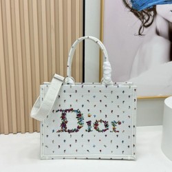 Best Replica Dior Dioramour Bag Small/Medium/Large Dior Book Tote with Shoulder Strap White Knockoff
