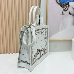 Best Replica Dioramour Bag Dior Book Tote with Shoulder Strap Multicolored Revolution Flowers White Embroidery Knockoff