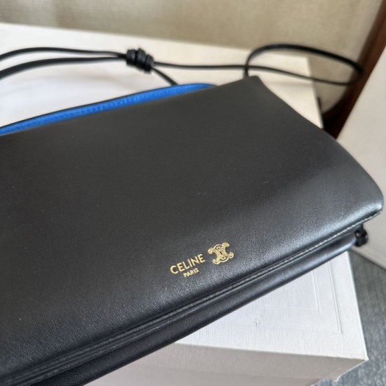 Best Replica Celine Trio Flap Bag Soft Lambskin Black Knockoff