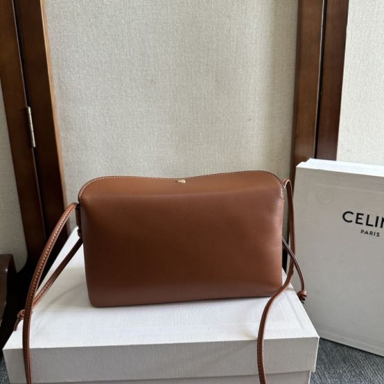 Best Replica Celine Trio Flap Bag in Soft Brown Lambskin Knockoff