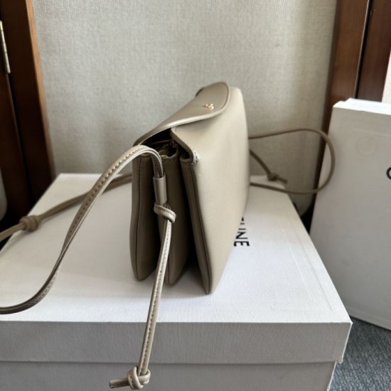 Best Replica Celine Trio Flap Bag Soft Lambskin Gray lambskin Knockoff