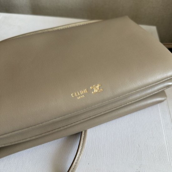 Best Replica Celine Trio Flap Bag Soft Lambskin Gray lambskin Knockoff
