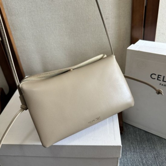 Best Replica Celine Trio Flap Bag Soft Lambskin Gray lambskin Knockoff