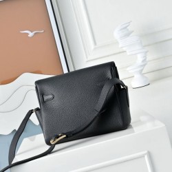 Best Replica Hermes Kelly Messenger Shoulder Bag in Black Knockoff