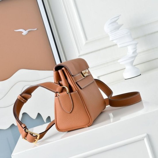 Best Replica Hermes Kelly Messenger Shoulder Bag in Brown Knockoff