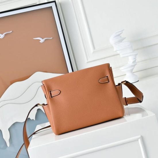 Best Replica Hermes Kelly Messenger Shoulder Bag in Brown Knockoff