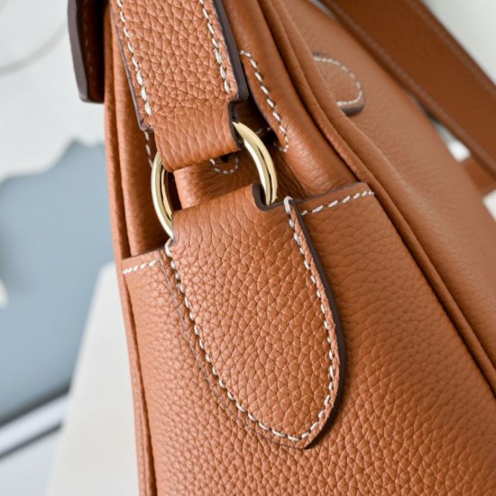 Best Replica Hermes Kelly Messenger Shoulder Bag in Brown Knockoff