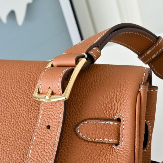 Best Replica Hermes Kelly Messenger Shoulder Bag in Brown Knockoff