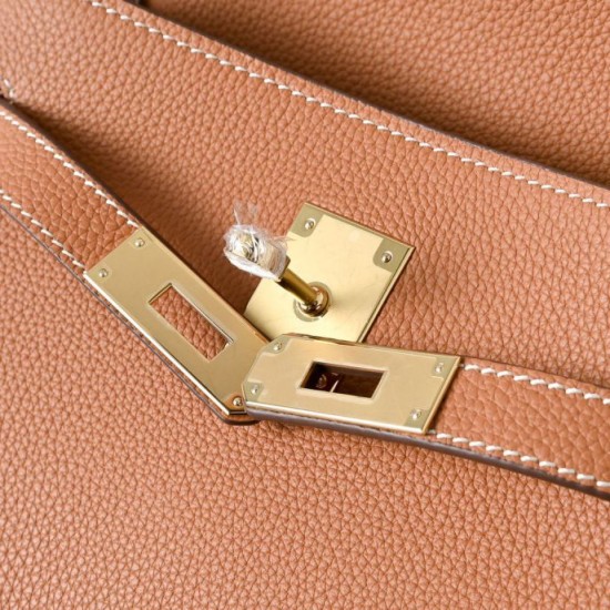Best Replica Hermes Kelly Messenger Shoulder Bag in Brown Knockoff