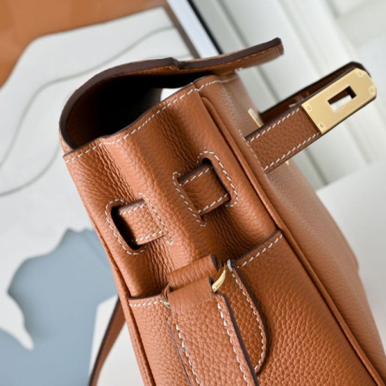 Best Replica Hermes Kelly Messenger Shoulder Bag in Brown Knockoff